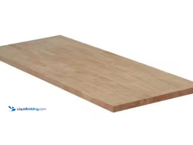 Lot 49-1518591 - Hampton Bay 6 ft. L x 25 in. D Unfinished Hevea Solid Wood Butcher Block Countertop with Standard Ed...