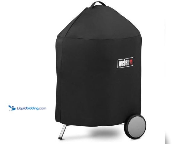 Lot 49-5545858 - Weber Premium 22‑Inch Charcoal Grill Cover, Black – UV‑Resistant, Breathable & Water‑Resistant Polye...