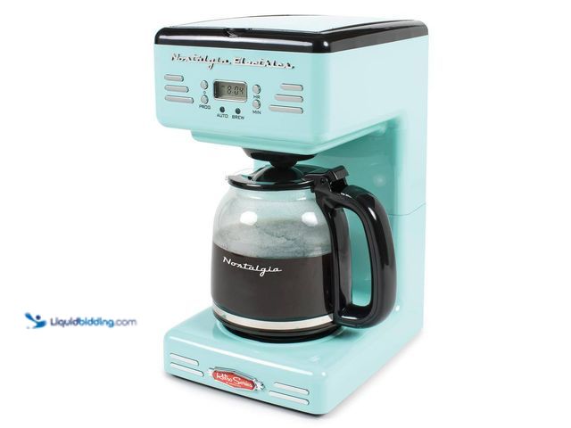 Lot 49-5453414 - Nostalgia 12-Cup Blue Coffee Maker with Pause and Serve Function. [Model # RCOF12AQ] Unused