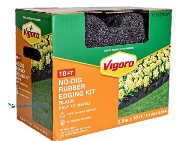 Lot 49-1624539 - Vigoro 13.5 in. x 3 in x 2.5 in. Black Rubber Edging (10-12 in. pieces) Model # VIG-ESE-1-10BK, Unus...