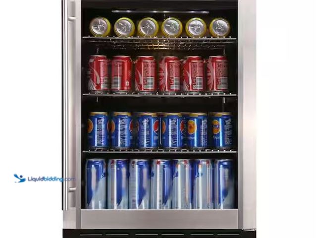 Lot 49-1548517 - Magic Chef Beverage 23.4 in. 154 (12 oz.) Can Beverage Cooler, Stainless Steel Model # HMBC58ST, Unu...