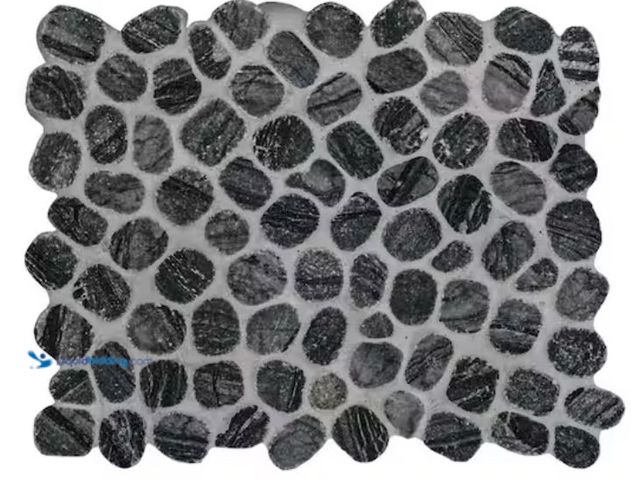 Lot 49-2020842 - MSI Henley Pebble 12 in. x 12 in. x 10mm Tumbled Marble Mosaic Floor and Wall Tile (1 sq. ft. / Each...