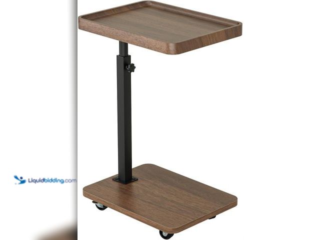 Lot 49-5447889 - TV Tray Table for Eating,Sofa Armrest & 360° Swivel &Height Adjustable End Side Table for Couch,Snac...