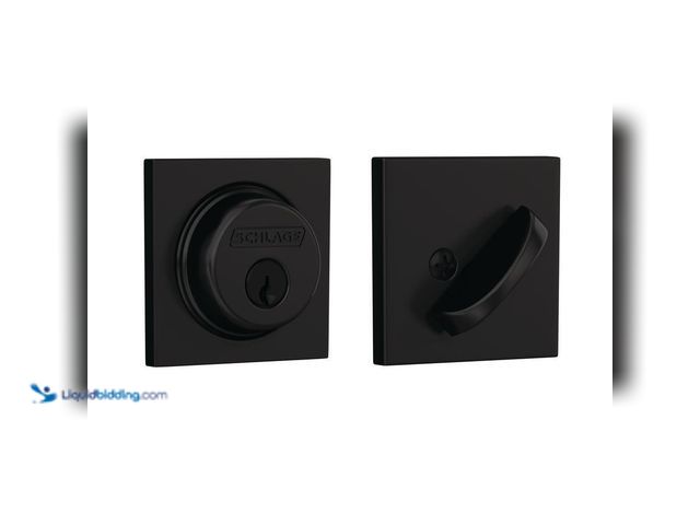 Lot 49-5408383 - Schlage B60 Series Collins Matte Black Single Cylinder Deadbolt Certified Highest for Security and D...