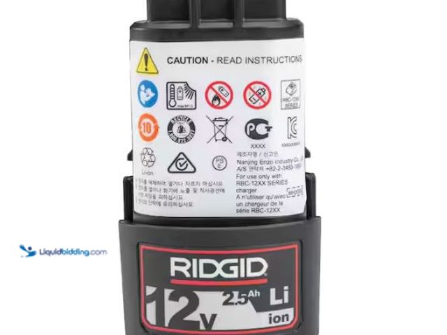 Lot 49-1624345 - RIDGID 12-Volt 2.5 Amp Advanced Lithium-Ion Rechargeable Battery for RP 115, RP 250, RP 251 and PEX-...
