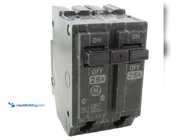 Lot 49-5420070 - Lot of 2.GE 25-Space Amp 2 in. Double-Pole Circuit Breaker. [Model # THQL2125] Unused