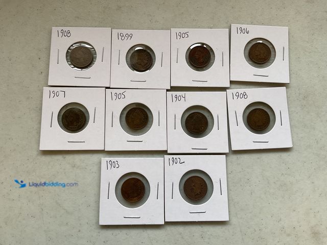 Lot 49-1811347 - 10 INDIAN HEAD PENNIES FROM THE EARLY 1900’S