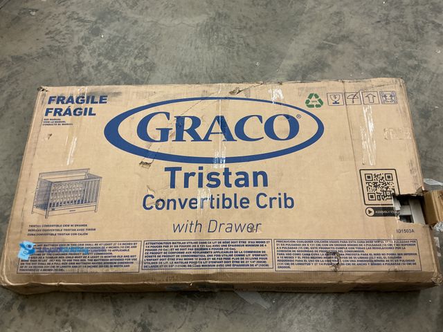 Lot 49-5489292 - Graco® Tristan™ Convertible Crib With Drawer.Driftwood (04589-407). Used with hardware.