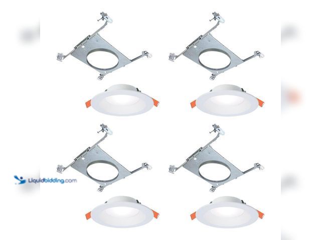 Lot 49-5453442 - HALO 6 in. RLDM Regressed Canless Downlight with Mounting Frame (4-Pack)[Model # RL6DM-MF6RC-4PK] Un...