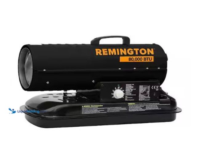 Lot 49-3603361 - Remington 80,000 BTU Kerosene Forced Air Space Heater with Thermostat, Model # REM-80T-KFA-B, MSRP $...