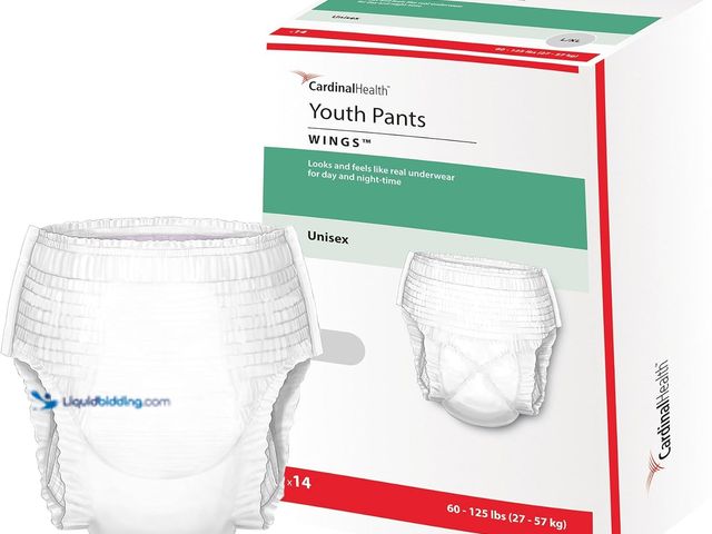 Lot 49-1570250 - (56-Count) Curity Youth Pants, Large, Unisex-Youth, Incontinence Protector, Pull-Up Style, Heavy Abs...