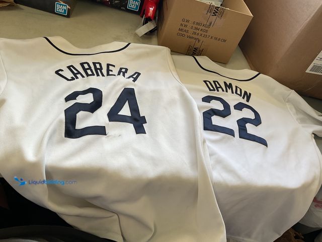 Lot 49-5515063 - Other LOT OF 2 PRE-OWNED KIDS JERSEYS CABRERA AND DAMON DETROIT TIGERS AND TAMPA BAY RAYS