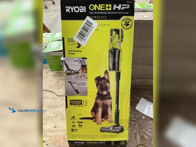 Lot 49-3563916 - RYOBI ONE+ HP 18V Cordless Pet Stick Vacuum Cleaner Kit. Model # PBLSV716K-A32SV720. TOOL ONLY. Used