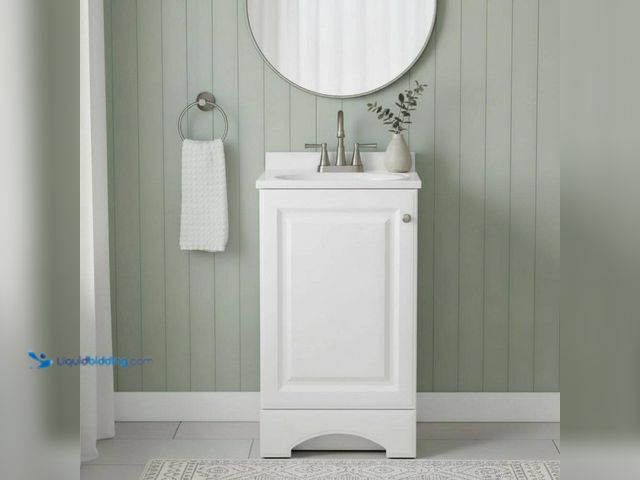 Lot 49-5552425 - Glacier Bay
19 in. Single Sink White Freestanding Bath Vanity with White Cultured Marble Top (Assem...