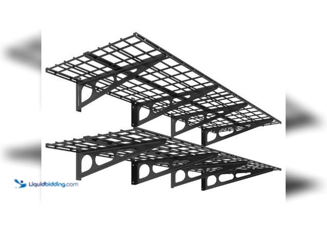 Lot 49-1553942 - FLEXIMOUNTS 2-Pack 2x6ft Garage Shelving 24-inch-by-72-inch Wall Shelf Garage Storage Rack Floating ...
