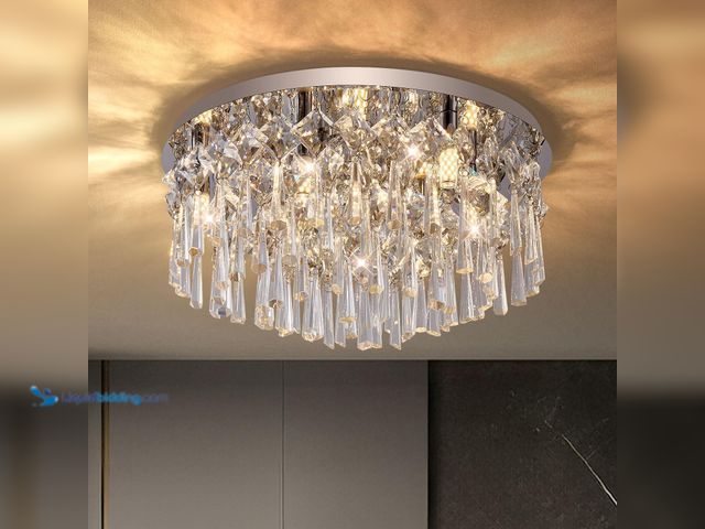 Lot 49-5437276 - 7-Lights Modern Crystal Ceiling Light Fixture 18" Flush Mount Chandelier Light Fixture for Hallway K...