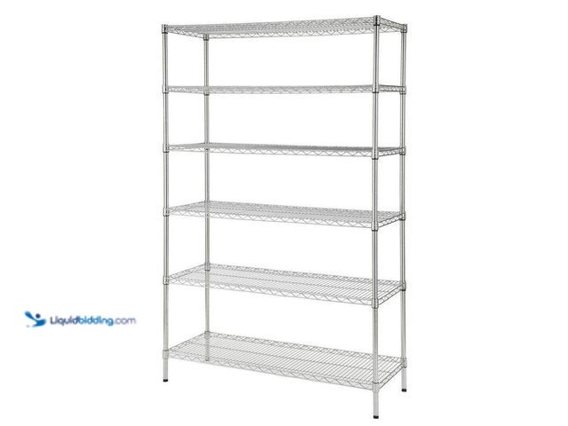 Lot 49-5406374 - HDX 6-Tier Commercial Grade Heavy Duty Steel Wire Shelving Unit in Chrome (48 in. W x 72 in. H x 18 ...