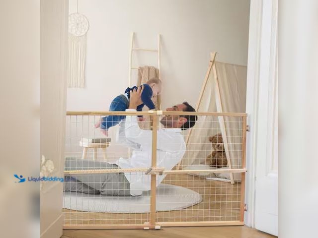 Lot 49-1570018 - TODDLEROO BY NORTH STATES Wide Wire Mesh Gate 32 in., Fits 29.5 to 50 in. W openings, Model # 4615, ...