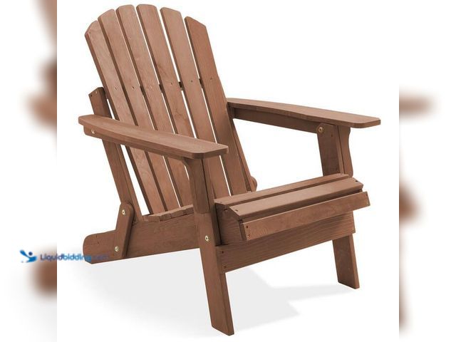 Lot 49-2021797 - Casafield Oversized Folding Wooden Adirondack Chair - Espresso. Model # ACH-3429-BRN. MSRP $104. New...