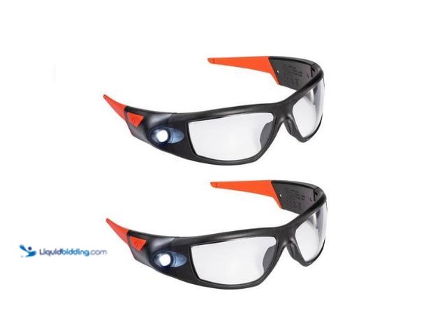 Lot 49-3616708 - Coast Set of (2) Rechargeable LED Safety Glasses with Spot Beam, Scratch Resistant Lenses - Unused, ...