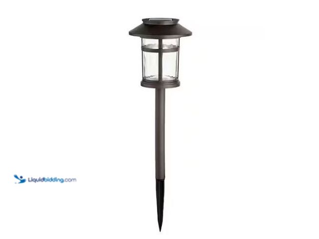 Lot 49-3432620 - Hampton Bay Duncan 10 Lumen Bronze LED Weather Resistant Outdoor Solar Path Light with Plastic Lens,...