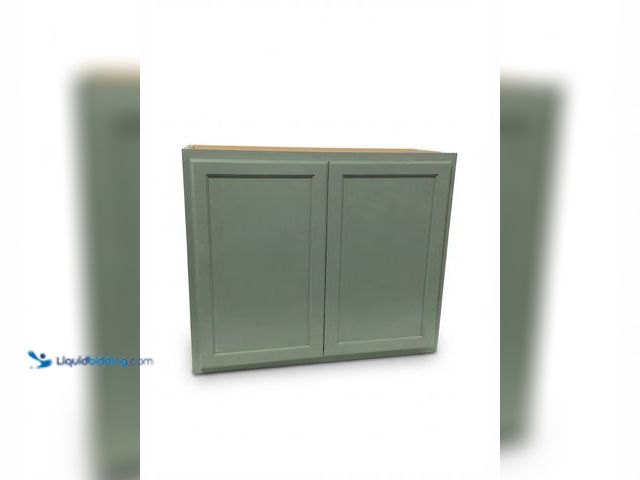 Lot 49-1637936 - PAINTED PRIOR TO RETURN - Hampton Bay Recessed Panel 36 in. W x 12 in. D x 30 in. H Assembled Wall K...