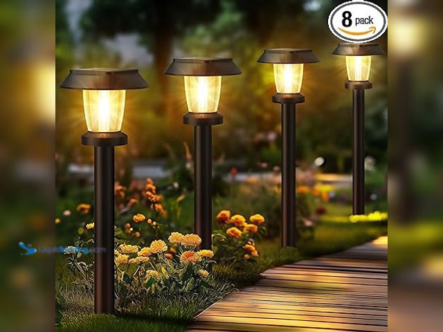 Lot 49-3528696 - ALEPOD Solar Pathway Lights Outdoor - 8 Pack Solar Powered Garden Lights Waterproof, Decor Landscape...
