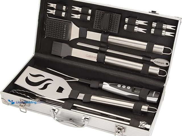 Lot 49-1521697 - Cuisinart Deluxe Grill Tool Set, 20-Piece Grill Tools BBQ Accessories with Aluminum Case & Digital T...