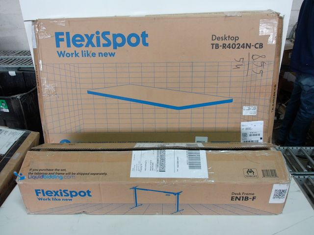 Lot 49-3473688 - Flexispot Standing Desk Frame 4-Button Controller Black, Adjustable W & H Model # EN1B-F (legs/stand...