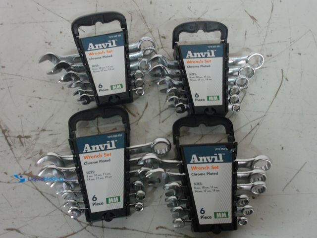 Lot 49-3616746 - (4-Pack) Anvil 6-Piece SAE Combination Wrench Sets with Case - Unused Model # 91942  Ref#HDPA0727