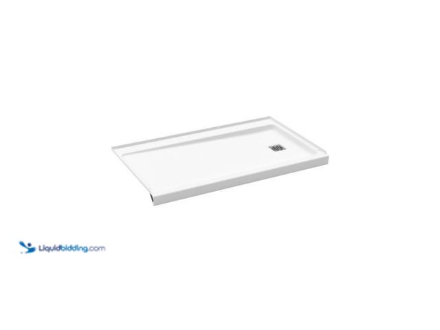 Lot 49-2004280 - Bootz Industries Shower Cast 60 in. L x 34 in. W Alcove Shower Pan Base in White with Square Chrome ...