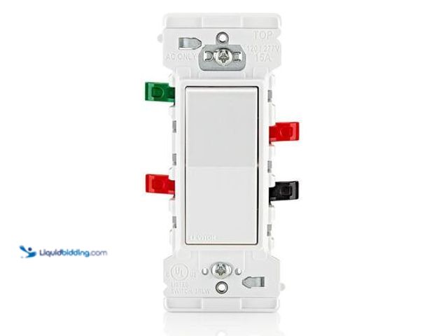Lot 49-5575036 - Leviton Decora Lever Edge Easy Install 15 Amp 120/277-Volt 3-Way Switch, White (10-Pack Model # M02-...