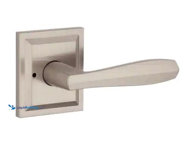 Lot 49-3472146 - Baldwin Torrey Satin Nickel Low Profile Rose Bed/Bath Privacy Door Handle Model # 353TOLSLB15CP6A, U...