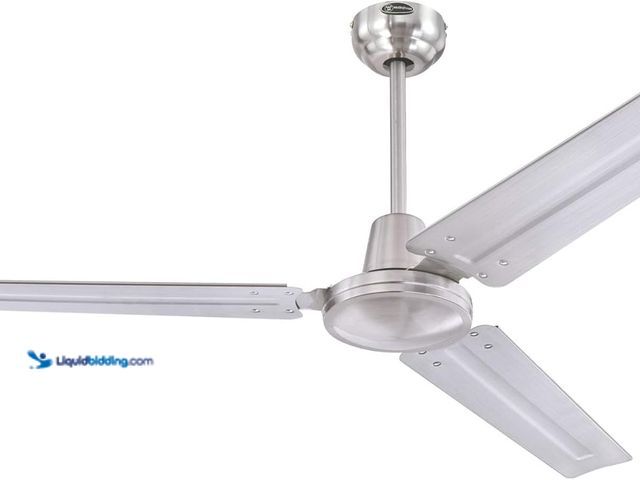 Lot 49-5544207 - Westinghouse 7238100 Jax, Modern Industrial Style Ceiling Fan with Remote Control, 56 Inch, Brushed ...