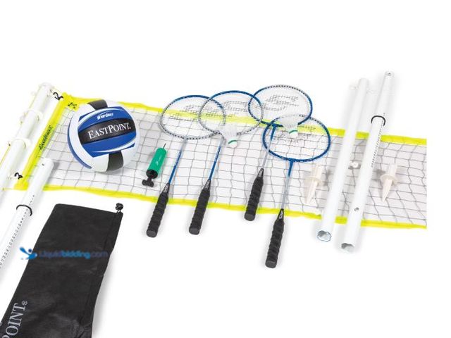 Lot 49-5545788 - EastPoint Sports 2-in-1 Volleyball and Badminton Set, Adjustable Height Net Set with all Accessories...