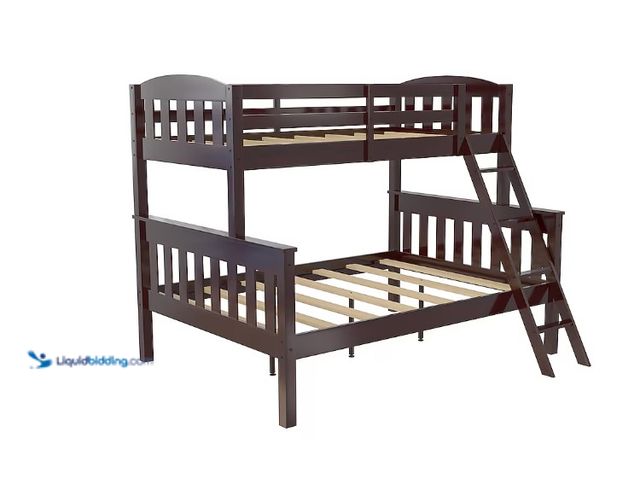 Lot 49-5543798 - DHP Airlie Twin-Over-Full Bunk Bed with Ladder, Espresso. Model #DA7499E. Unused.