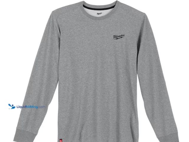 Lot 49-2020631 - Milwaukee Men's Medium Gray Cotton/Polyester Long-Sleeve Hybrid Work T-Shirt, Model # 604G-M. MSRP: ...