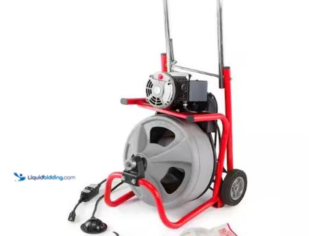 Lot 49-1625555 - RIDGID K-400 Drain Cleaning Snake Auger 120-Volt Drum Machine with C-32IW 3/8 in. x 75 ft. Cable + 4...