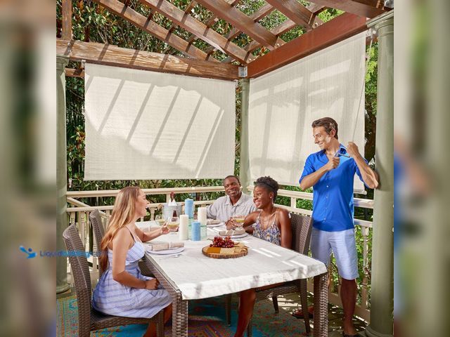 Lot 49-5408405 - Coolaroo Outdoor Roller Shade with Wand - 95% UV Block Breathable Light Filtering Shade for Patio or...