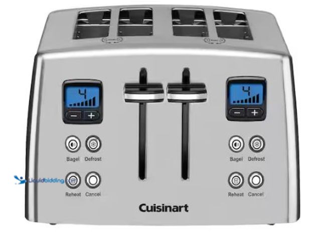 Lot 49-1549169 - Cuisinart Touch to Toast 4-Slice Stainless Steel Wide Slot Toaster with Crumb Tray, Model # CPT-435P...