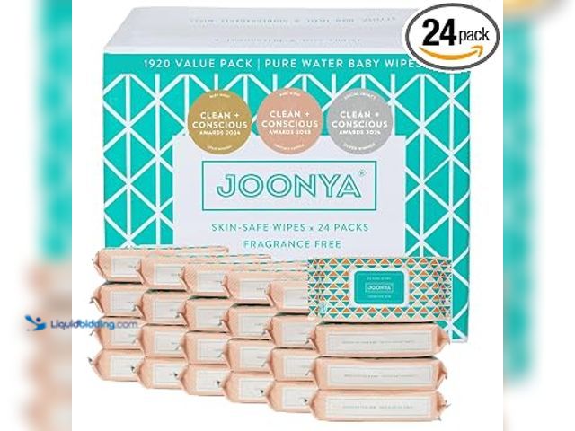 Lot 49-2025359 - (1,920-Count) JOONYA Unscented Baby Wipes — Plant-Based, Fragrance-Free Bulk Diaper Wipes | Hypoalle...