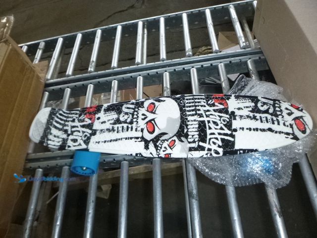 Lot 49-1519110 - Meketec Skateboard 22” Long Open Box No Original Box Skull Black White Red, Model# 295492066445, Unu...