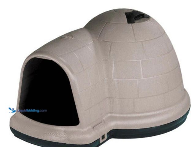 Lot 49-3532241 - Petmate Indigo Dog House Taupe/Black LG. Model #8729733857567. Used barely.