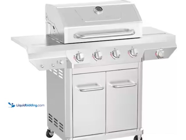 Lot 49-1530440 - Nexgrill 4 Burner Stainless Steel Propane Gas Grill with Side Burner, Model # 720-0830XF, Unused.  R...