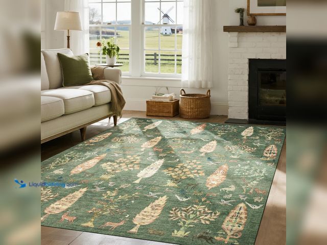 Lot 49-5549963 - Srugn Washable Rugs 8x10 Area Rugs for Living Room,Ultra Soft Faux Wool Retro Rugs for Bedroom,Dinin...
