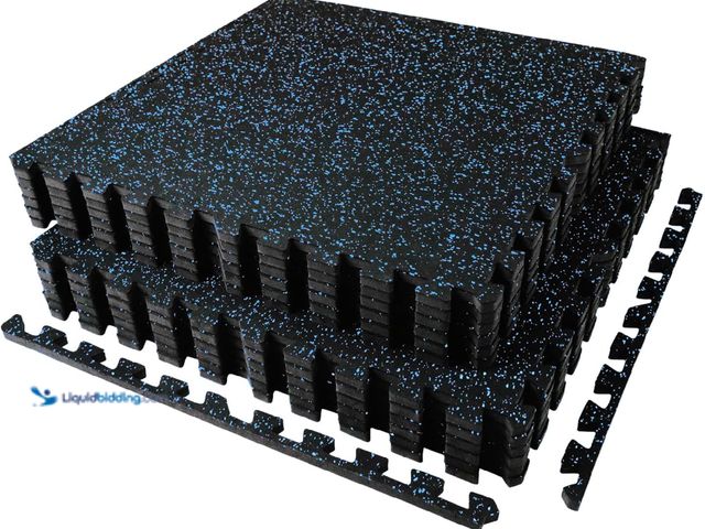 Lot 49-5545041 - AIRHOP 0.56in Thick 48 Sq Ft Exercise Equipment Mats, 12 Tiles Upgraded Rubber Top with High Density...