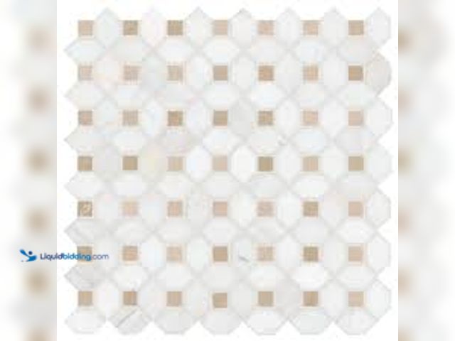 Lot 49-5415058 - APPROX. 40 SQ FT. MSI Bianco Dolomite Crema Dotty 13 in. x 13 in. x 0.38 in. Polished Marble Mesh-Mo...