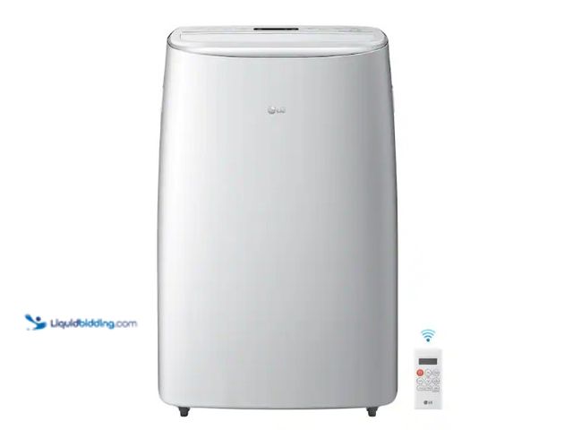 Lot 49-5552356 - LG - 115V Dual Inverter Portable Air Conditioner with Wi-Fi Control for Rooms up to 450 Sq. Ft - Whi...