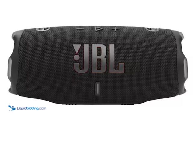 Lot 49-2020672 - JBL Charge 6 BT Speaker-Black, Model # JBLCHARGE6BLKAM. MSRP: $199.95.  Unused, No charger, Missing ...