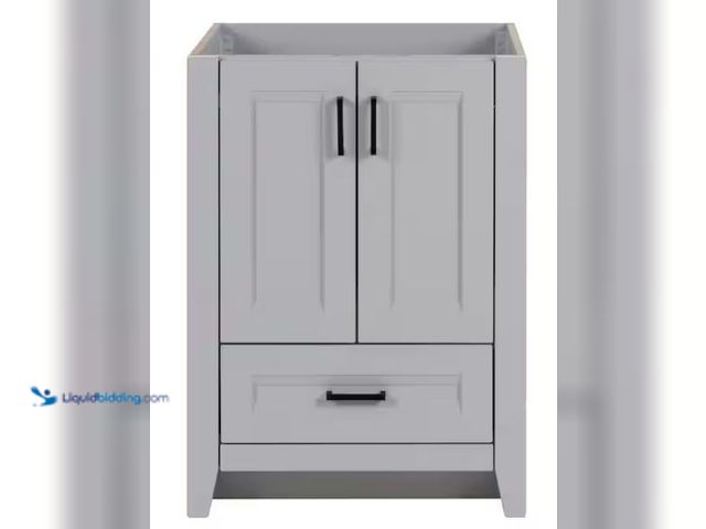 Lot 49-1517532 - Ridge 24 in. W x 22 in. D x 34 in. H Bath Vanity Cabinet without Top in Pearl Gray, Model # RG24-PG,...